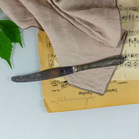 Нож 24 см лезвие сталь ручка мельхиор