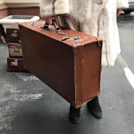 Старинный чемодан большой коричневый 