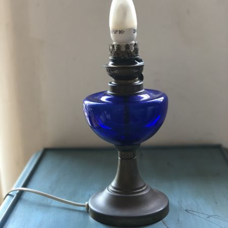 Лампа настольная Синее стекло Щвеция