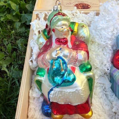 Елочная игрушка Санта Kamozja Family набор 2 шт стекло ручная роспись