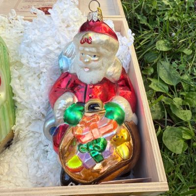 Елочная игрушка Санта Kamozja Family набор 2 шт стекло ручная роспись