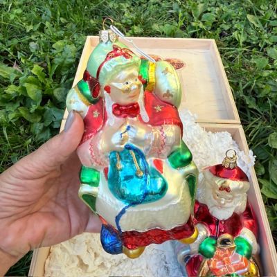 Елочная игрушка Санта Kamozja Family набор 2 шт стекло ручная роспись