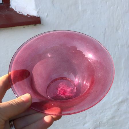 Конфетница малая 15 см хрусталь (розовая)