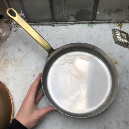 Сковорода сотейник 22 см медь латунь сталь без крышки