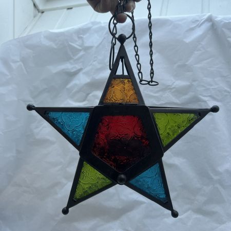 Подсвечник подвесной Звезда 25 см металл стекло