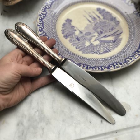 Нож столовый большой, мельхиор