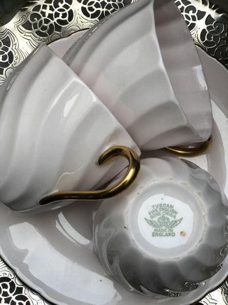 Тарелка десертная 17.5 см бледно-розовая фарфор Англия