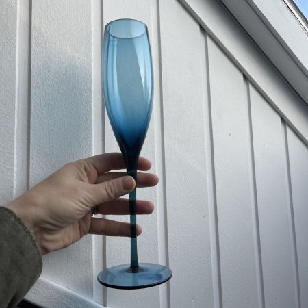 Бокал для шампанского 200 мл хрустальное стекло голубой