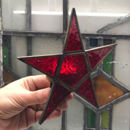 Подсвечник 15 см Звезда металл стекло