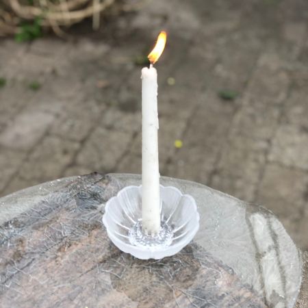 Подсвечник Анемон для высокой свечи хрусталь Швеция