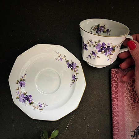 Кофейная пара фиолетовые цветы Winterling Бавария