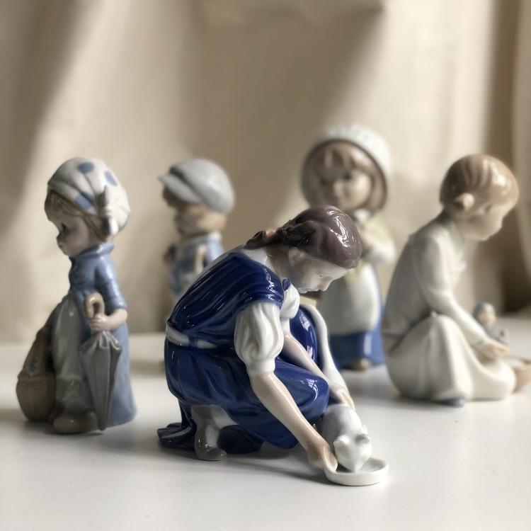 Статуэтка Девочка с котом Copenhagen Porcelain