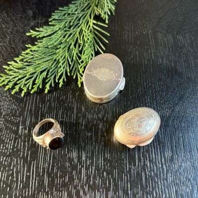 Кольцо локет перстень для яда серебро