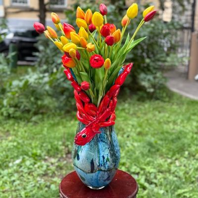 Ваза Murano 47 см цветное стекло ручная работа