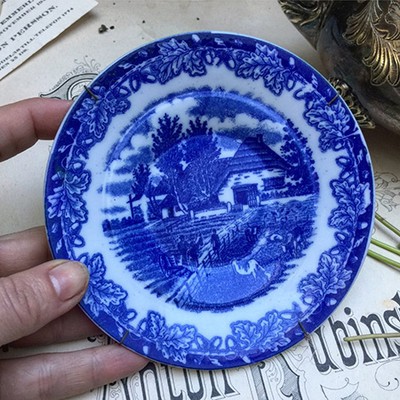 Блюдце мини фарфор, сельский пейзаж