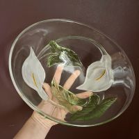 Салатник Каллы овальный 26 см стекло Франция