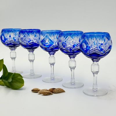 Бокал синий 200 мл накладной хрусталь Германия