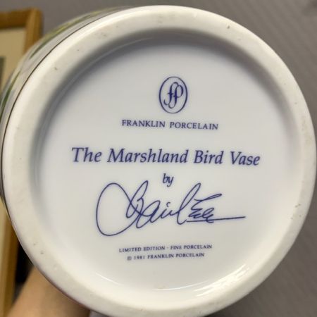 Ваза Franklin Porcelain The Marshland Bird Vase 1981