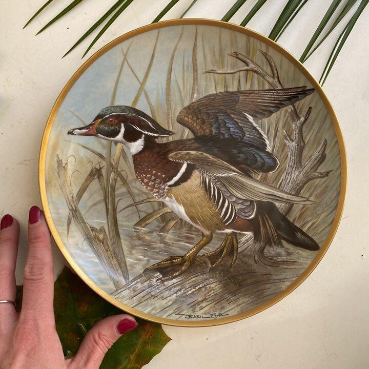 Тарелка Franklin Porcelain by Limoges Water Birds Wood Duck