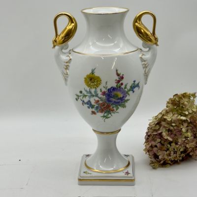 Ваза амфора Лебеди Kaiser Gloria Мейсенский букет 34 см Германия