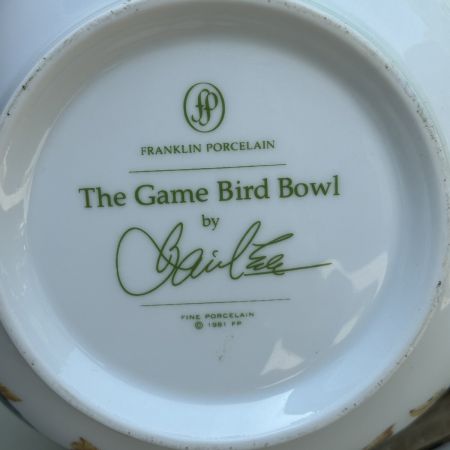 Салатник Franklin Porcelain 1981 Gamebirds 25 см фарфор 1981 г.