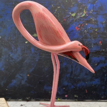 Декор Фламинго розовый 45 см дерево