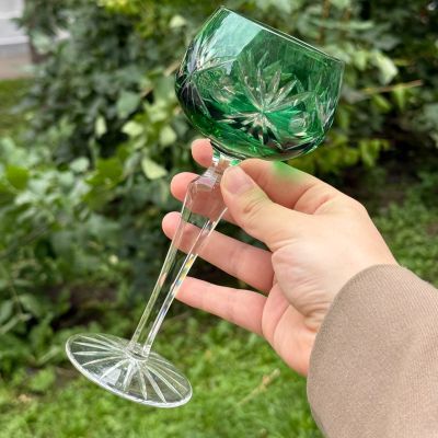 Бокал Anna Hutte зеленый 200 мл накладной хрусталь Германия дизайн 6