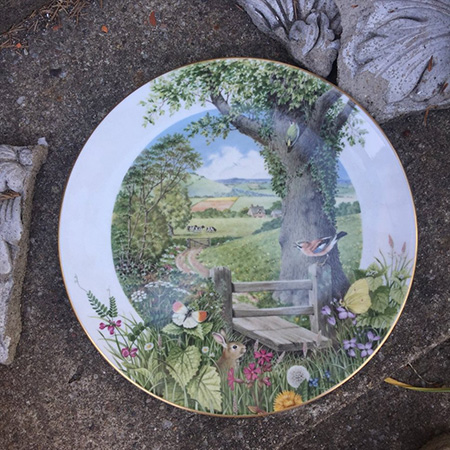 Тарелка декоративная «Деревенская дорога в мае», Royal Worcester, Англия