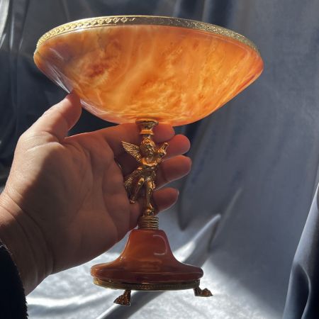 Ваза чаша Albatre de Toscane 19 см Франция