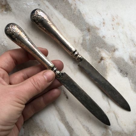 Нож 17 см Вензель мельхиор с дутой ручкой