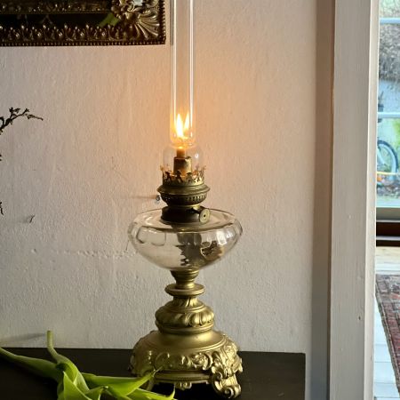 Лампа маслянная 54 см стекло металл 