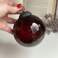 Елочная игрушка шар 9 см кракелюр стекло металл 