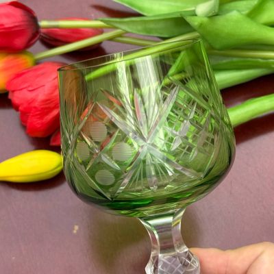 Бокал Anna Hutte зеленый 250 мл накладной хрусталь Германия дизайн 7