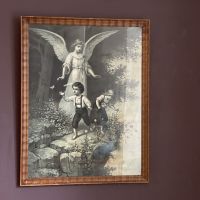Картина репродукция Ангел и дети в деревянной раме