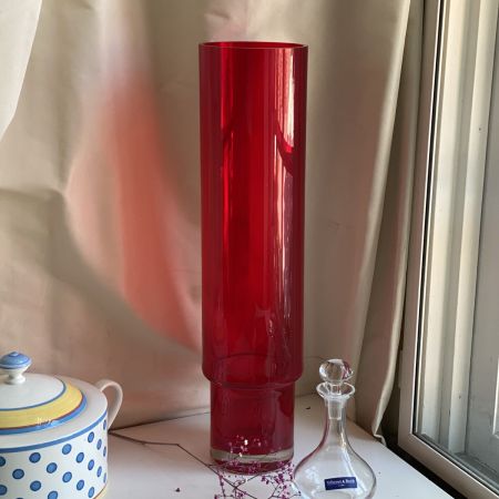 Ваза Красная 50 см хрустальное стекло
