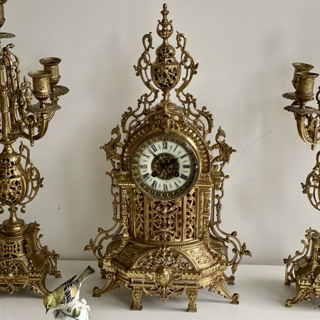 Часы каминные 51 см бронза в стиле Людовик XVI Франция конец 19 в.