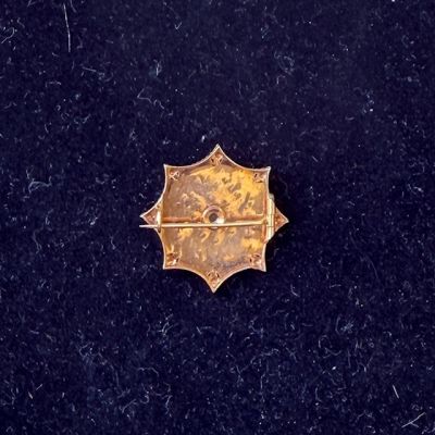 Брошь 2,5 см серебро с золочением