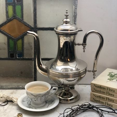 Чайник-кофейник старинный классический мельхиор, 1,5 л