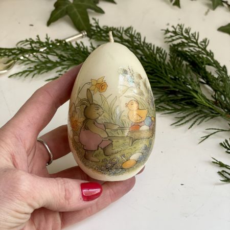 Свеча 9 см в виде яйца с рисунком