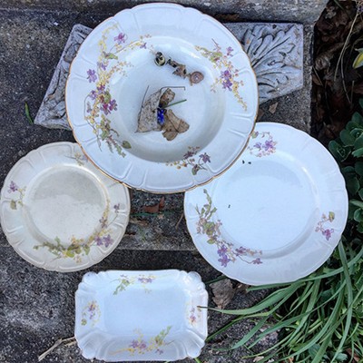 Тарелка Gustafsberg viola желтая, с сильным кракелюром