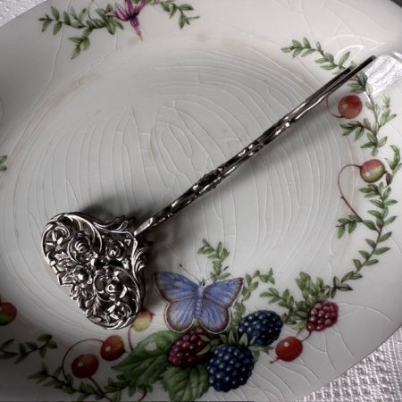 Щипцы ножницы для десерта Розы 13 см серебро Швеция