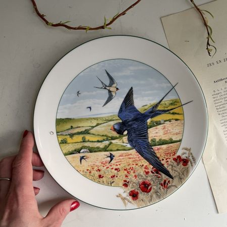 Тарелка Royal Doulton 1990 Birds of the Countryside The Field Swallow Англия