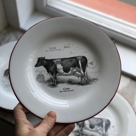 Тарелка 21 см Cow керамика кракелюр