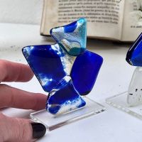 Статуэтка Синий цветок 8 см стекло авторская работа