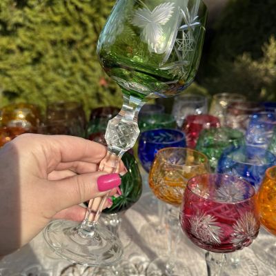 Бокал Anna Hutte зеленый 250 мл накладной хрусталь Германия дизайн 4