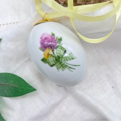 Подвес Яйцо пасхальное Hutschenreuther Ферма Ягненок 8 см фарфор Германия