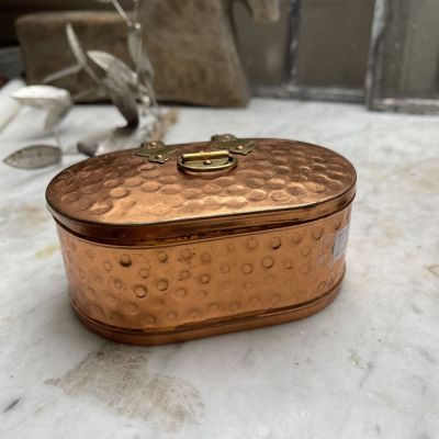 Шкатулка мыльница медная с латунным кольцом