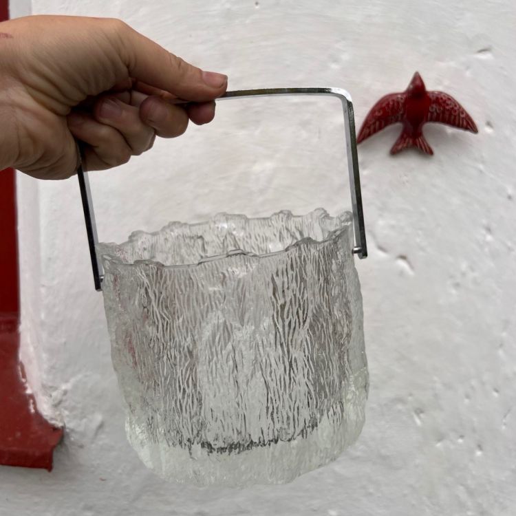 Ведро для льда 14 см хрусталь ручка металл Швеция