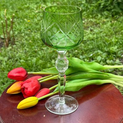 Бокал Anna Hutte зеленый 250 мл накладной хрусталь Германия дизайн 8