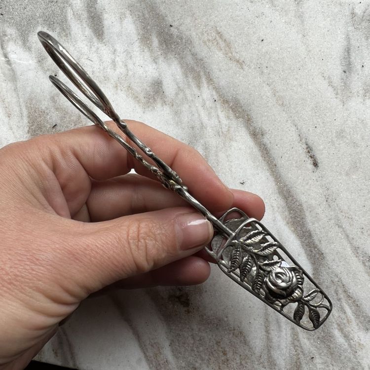 Щипцы ножницы Роза 13 см серебро Швеция